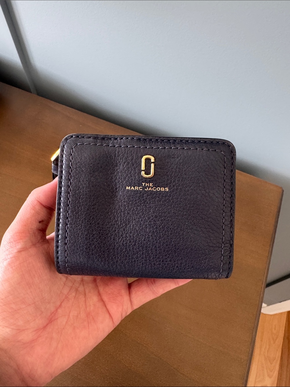 The Marc Jacobs Navy Leather Compact Wallet